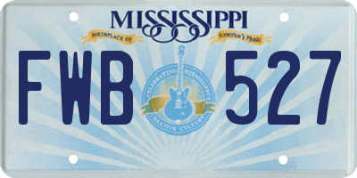 MS license plate FWB527