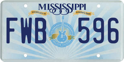 MS license plate FWB596