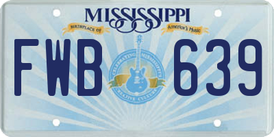 MS license plate FWB639