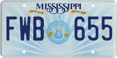 MS license plate FWB655