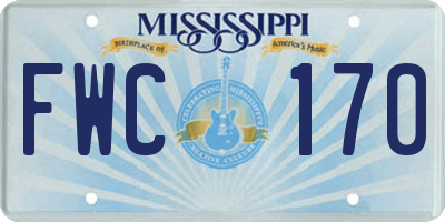 MS license plate FWC170