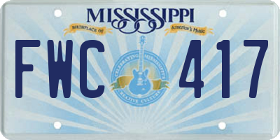 MS license plate FWC417