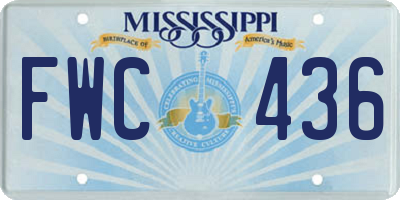 MS license plate FWC436