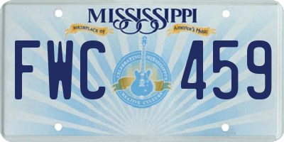 MS license plate FWC459