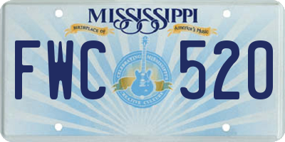 MS license plate FWC520