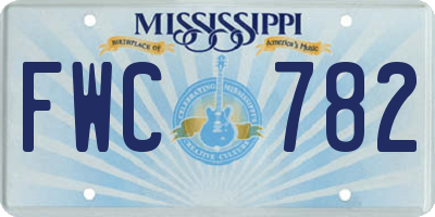 MS license plate FWC782