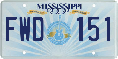 MS license plate FWD151