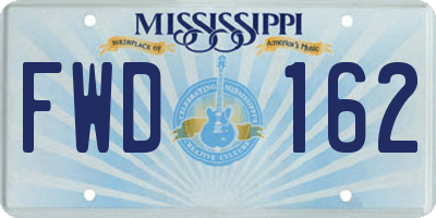 MS license plate FWD162