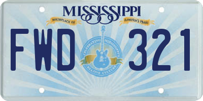 MS license plate FWD321