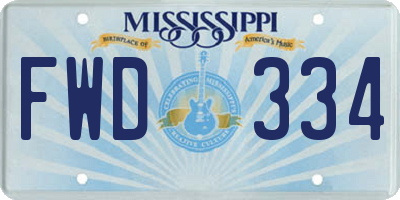 MS license plate FWD334