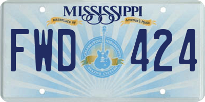 MS license plate FWD424