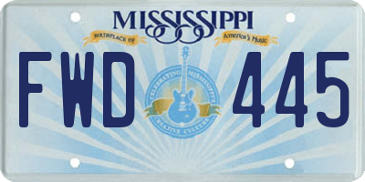 MS license plate FWD445