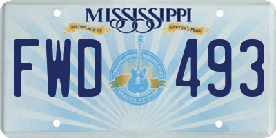 MS license plate FWD493