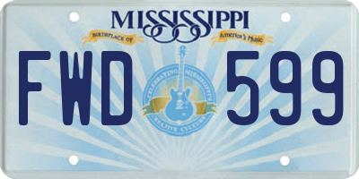 MS license plate FWD599