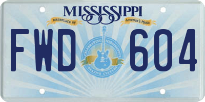 MS license plate FWD604