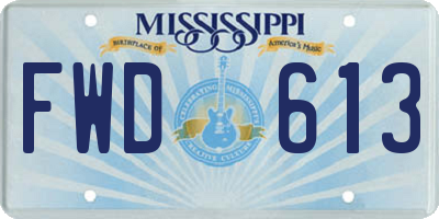 MS license plate FWD613
