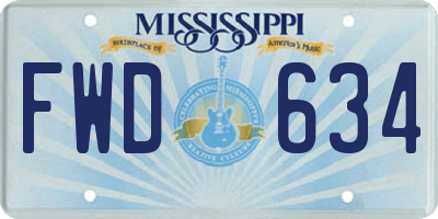 MS license plate FWD634
