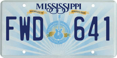MS license plate FWD641