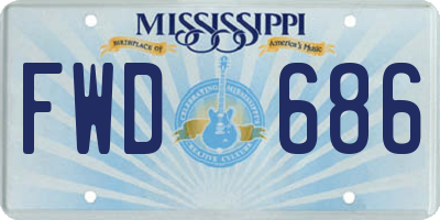 MS license plate FWD686