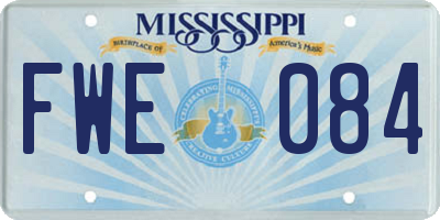 MS license plate FWE084