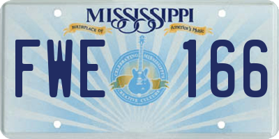 MS license plate FWE166