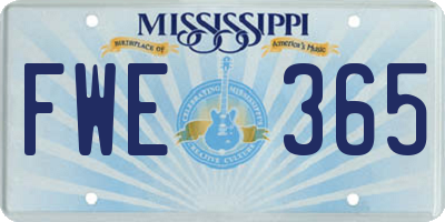 MS license plate FWE365