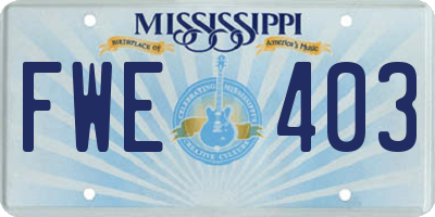 MS license plate FWE403