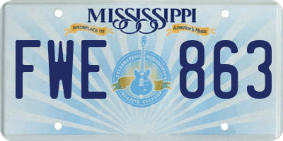 MS license plate FWE863