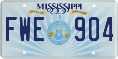 MS license plate FWE904