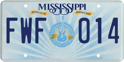 MS license plate FWF014