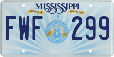 MS license plate FWF299