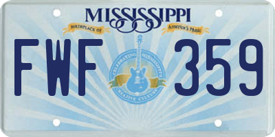 MS license plate FWF359
