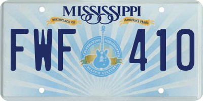 MS license plate FWF410