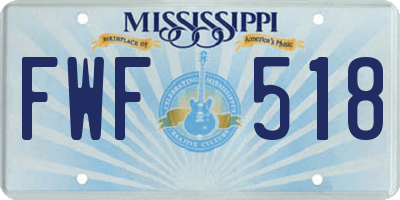 MS license plate FWF518