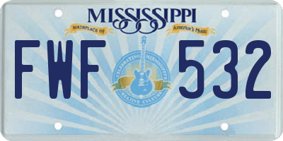 MS license plate FWF532