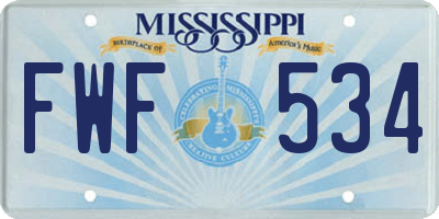 MS license plate FWF534