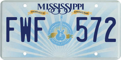 MS license plate FWF572