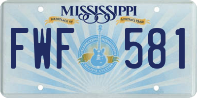 MS license plate FWF581