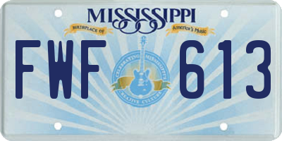 MS license plate FWF613