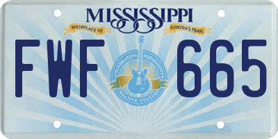 MS license plate FWF665
