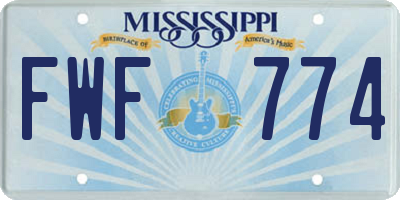 MS license plate FWF774