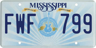 MS license plate FWF799