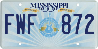 MS license plate FWF872
