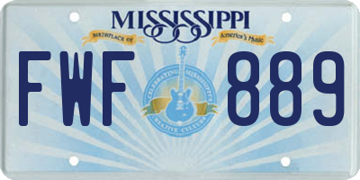 MS license plate FWF889