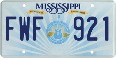 MS license plate FWF921