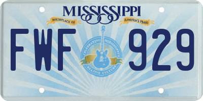 MS license plate FWF929