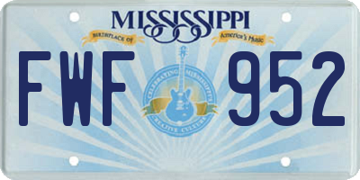 MS license plate FWF952