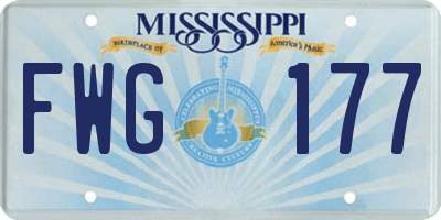 MS license plate FWG177