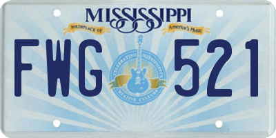 MS license plate FWG521
