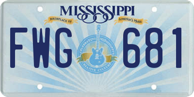 MS license plate FWG681
